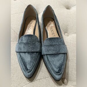 Sole Society Women's Light Blue Velvet Flats, Size 7.5